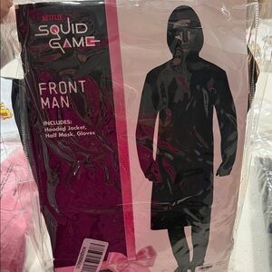 Netflix Squid Game Front Man Costume - Black ONLY HOODED JACKET